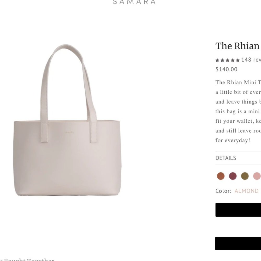 Vegan leather Samara Rhian mini tote